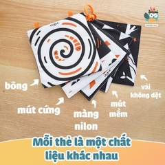 Thẻ vải kích thích thị giác 5 chất liệu Lalala Baby