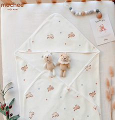 Ủ Lụa cotton trần bông Mochee Lụa gấu