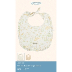 Bu Baby Yếm tròn Buộc dây bé gái Bambus | Free size - Kem in họa tiết vườn nhà