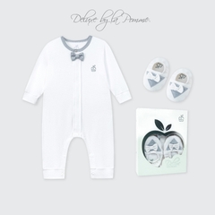 Set body dài tay kèm giày La Pomme bé con thanh lịch - 0,3M Trắng