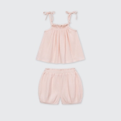 Bộ hai dây La Pomme mùa hè mềm mịn - 9,12,18M Hồng