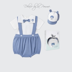 Bộ yếm rời kèm áo cộc và mũ La Pomme Deluxe Tiệc Trà Chiều - 3,6M Xanh