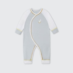 Body dài tay La Pomme ngỗng con hoạt bát - Newborn,0,3M Ghi