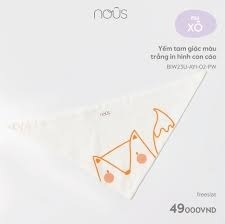 Yếm tam giác Nous màu trắng in hình con cáo