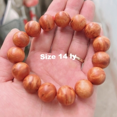 Vòng tay nu huyết long size 14ly hạt tròn