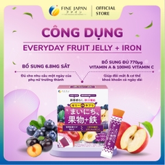Thạch hoa quả Everyday Fruit Jelly Iron bổ sung sắt, chất xơ và Vitamin cho nữ giới hộp 20 thanh