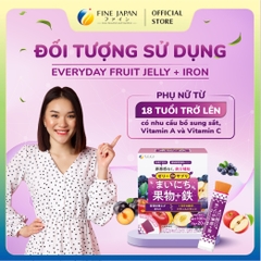 Thạch hoa quả Everyday Fruit Jelly Iron bổ sung sắt, chất xơ và Vitamin cho nữ giới hộp 20 thanh