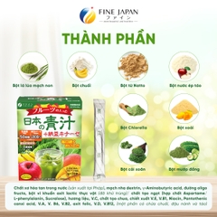 THỰC PHẨM BỔ SUNG JAPANESE GREEN JUICE + NATTO KINASE WITH FRUITS FINE JAPAN HỘP 30 THANH