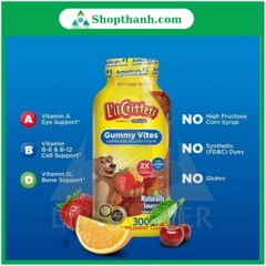 Kẹo Dẻo Bổ Sung Vitamin L'il Critter Gummy Vites Complete Multivitamin 300 viên