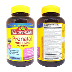 Vitamin Bầu Prenatal + DHA 200mg Nature Made - Hộp 150 viên