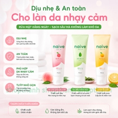 Sữa Rửa Mặt Naive Nhật Bản Dịu Nhẹ, Giữ Ẩm Tự Nhiên, Phù Hợp Da Thường, Khô & Dầu