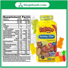Kẹo Dẻo Bổ Sung Vitamin L'il Critter Gummy Vites Complete Multivitamin 300 viên