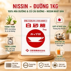 Đường Trắng Nissin 1Kg - Vị Ngọt Thanh Mát, Thương Hiệu NISSIN Nhật Bản Cho Gia Đình