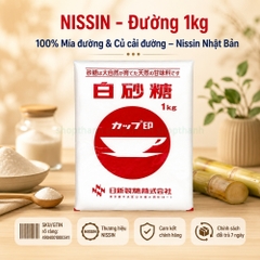 Đường Trắng Nissin 1Kg - Vị Ngọt Thanh Mát, Thương Hiệu NISSIN Nhật Bản Cho Gia Đình