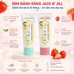 Kem Đánh Răng Jack N' Jill 50g - An Toàn Nếu Bé Vô Tình Nuốt, Không Chứa Fluoride, Phù Hợp Từ 6 Tháng