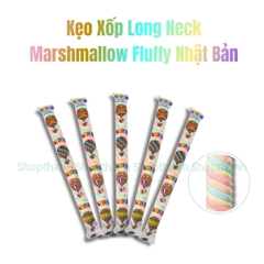 Kẹo Xốp Fluffy Marshmallow Xoắn Dài - Kẹo Xốp Cầu Vồng.