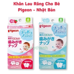 Giấy Lau Vệ Sinh Răng Lưỡi Pigeon 42 Tờ Cho Bé Từ 6 Tháng Tuổi - Nhật Bản