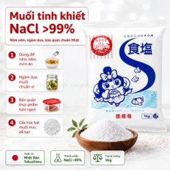 Muối Tinh Khiết Nhật Bản 1kg | Nêm Món Ăn Đậm Đà, NaCl >99% Cho Gia Đình