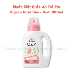 Nước Giặt Quần Áo Cho Bé Pigeon Nhật Bản 800ml Dịu Nhẹ An Toàn Da Nhạy Cảm Giữ Màu Và Mềm Mại
