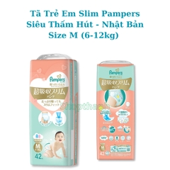 Tã /Bỉm Slim Pampers Hồng dòng siêu thấm hút nội địa Nhật
