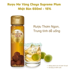 Mơ Vàng Choya Supreme Plum Single Year Nhật Bản 650ml - 15%