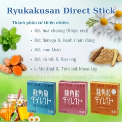 Cốm Ngậm Ryukakusan Direct Stick Nhật Bản - Giảm Ho Giảm Đau Họng Hiệu Quả.