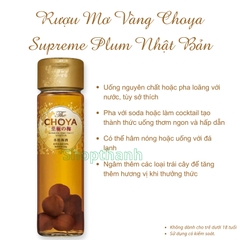 Mơ Vàng Choya Supreme Plum Single Year Nhật Bản 650ml - 15%