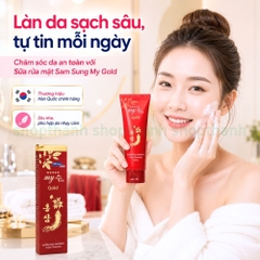 Sữa Rửa Mặt Sâm Đỏ Hàn Quốc My Gold 130ml Làm Sạch Dịu Nhẹ Phù Hợp Da Hàng Ngày