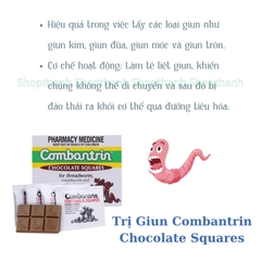 Tẩy Giun Combantrin Chocolate Squares 24 VIên - Úc