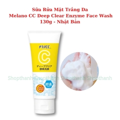 Sữa Rửa Mặt Melano CC Deep Clear Enzyme Face Wash 130g – Làm Sạch Sâu, Dưỡng Sáng Da Với Vitamin C Kép, Ngăn Ngừa Mụn & Loại Bỏ Tế Bào Chết