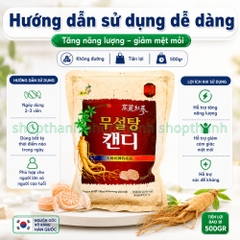 Kẹo Sâm Không Đường Hàn Quốc 500g Bổ Sung Năng Lượng, Tăng Đề Kháng Cho Người Ăn Kiêng Và Cao Tuổi