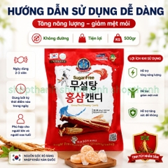 Kẹo Sâm Không Đường Hàn Quốc 500g Bổ Sung Năng Lượng, Tăng Đề Kháng Cho Người Ăn Kiêng Và Cao Tuổi