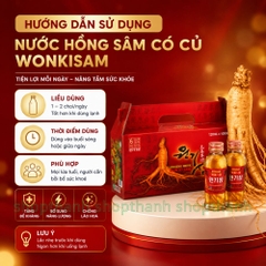 Nước Hồng Sâm Hàn Quốc Có Củ WonKiSam Bổ Sung Năng Lượng Giảm Mệt Mỏi Dễ Uống Cho Mọi Lứa Tuổi