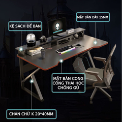 Bàn gaming chân chữ K kèm kệ để màn hình BH-079