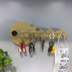 Móc treo chìa khóa gỗ, móc treo chìa khoá dán tường hình chìa khóa, decor