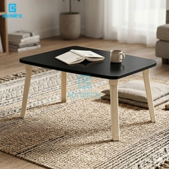 Bàn học gấp gọn mini mặt gỗ MDF cao cấp chân nhựa, bàn xếp gọn ngồi bệt học tập, làm việc tại nhà