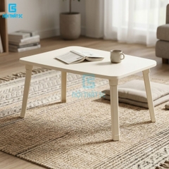 Bàn học gấp gọn mini mặt gỗ MDF cao cấp chân nhựa, bàn xếp gọn ngồi bệt học tập, làm việc tại nhà