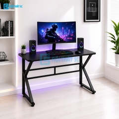 Bàn Gaming K Plus BH2002 2 thanh trợ lực, bàn làm việc kết nối 2 chân thanh giằng sắt kháng rung, bàn máy tính, bàn học khung sắt chân chữ K