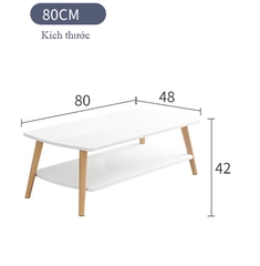 Bàn trà, bàn cà phê 2 mặt chân gỗ tự nhiên sang trọng phong cách Bắc Âu phù hợp mọi căn hộ