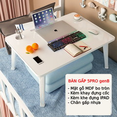 Bàn Gấp 5PRO ngồi giường gấp gọn 4 chân kèm phụ kiện