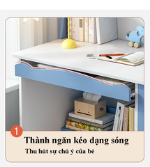 Bàn học sinh màu hồng, xanh gỗ công nghiệp cao cấp, bàn thông minh kèm kệ để sách vở, hộc tủ mẫu mới nhất