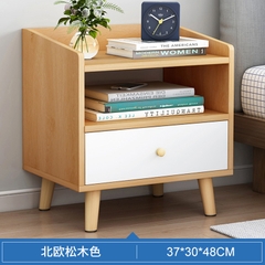 Tủ để đầu giường đựng đồ mini có ngăn kéo chân gỗ tự nhiên phong cách Bắc Âu siêu sang trọng