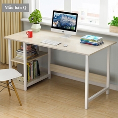 Bàn làm việc có giá sách, bàn học có kệ bên dưới gỗ MDF chống xước Q-table