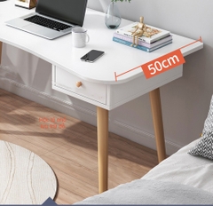 Bàn làm việc có ngăn kéo bên hông chân gỗ tự nhiên vô cùng chắc chắn
