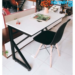Bàn làm việc chữ K, bàn chân sắt mặt gỗ MDF kích thước 1m 1.2m