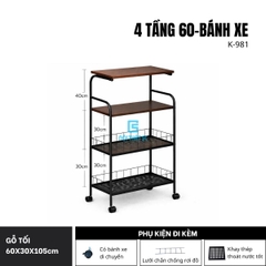 Kệ đa năng để đồ nhà bếp 1 tầng gỗ, kệ để lò vi sóng K-981