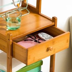 Kệ sách tủ sách nhiều tầng có ngăn kéo để đồ chất liệu gỗ tre tự nhiên cao cấp phong cách Bắc Âu