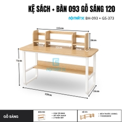 Bàn Học 1m2 Có Kệ Sách, Bàn Làm Việc Gỗ MDF Cao Cấp Khung Sắt Sơn Tĩnh Điện