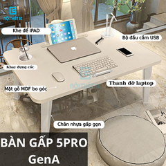 Bàn Gấp 5PRO ngồi giường gấp gọn 4 chân kèm phụ kiện