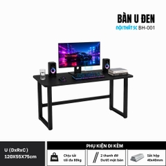 Chân U nâng cấp chân sắt 40x40mm mặt bo uốn cong kích thước 120cm 140cm